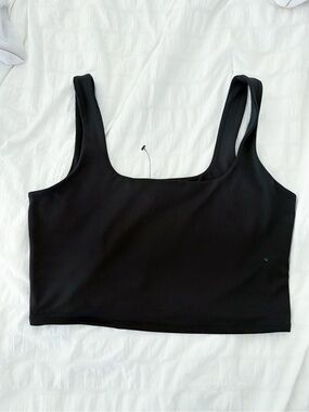 Express Black Square-Neck Crop Tank